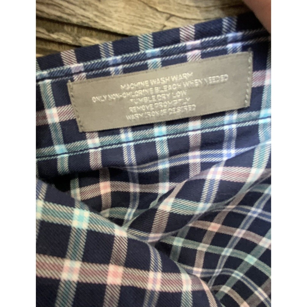 Daniel Cremieux Signature Men's X-Large Blue Plaid Long Sleeve Button Up Shirt - Picture 5 of 5